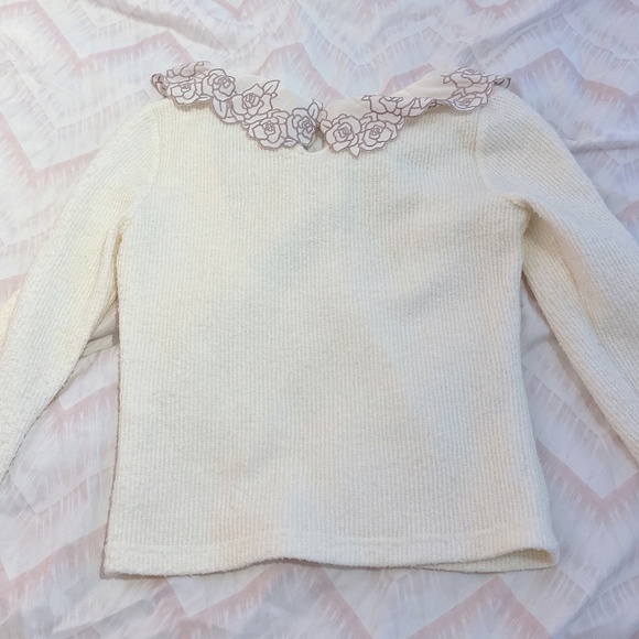 LIZ LISA Cream Blouse with Floral Embroidery - Picture 3 of 5